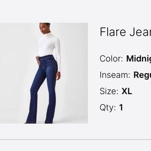 SPANX Flare Jeans XL Midnight Shade NEW
